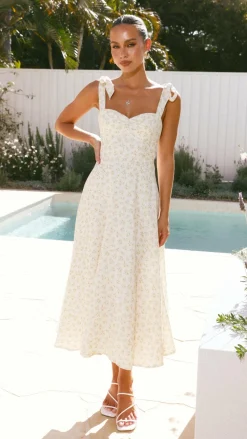 LILYWHYT Sale Dresses|Polo^Blakely Midi Dress - Lemon Floral