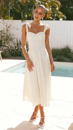 LILYWHYT Sale Dresses|Polo^Blakely Midi Dress - Lemon Floral