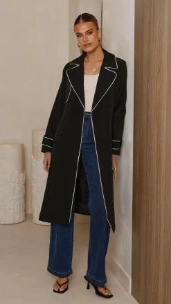 Style State Jackets|Outerwear^Blanca Trench Coat - Black
