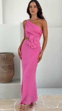 SASHA (BNE) Dresses|Maxi^Bloom One Shoulder Cut Out Maxi Dress - Hot Pink