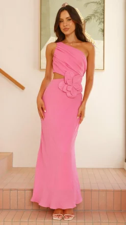 SASHA (BNE) Dresses|Maxi^Bloom One Shoulder Cut Out Maxi Dress - Hot Pink