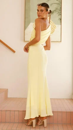 SASHA (BNE) Dresses|Maxi^Bloom One Shoulder Cut Out Maxi Dress - Yellow