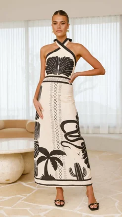 Mia Milani Dresses|Maxi^Boe Halter Maxi Dress - Palm Canyon