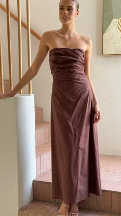 Main St Dresses|Midi^Bolivia Strapless Midi Dress - Chocolate