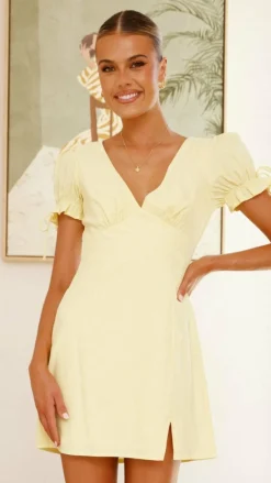 Burans Sale Dresses^Breigh Mini Dress - Lemon