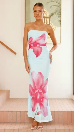 SASHA (BNE) Dresses|Event Ready Dresses^Brittani Strapless Maxi Dress - Blue/Pink