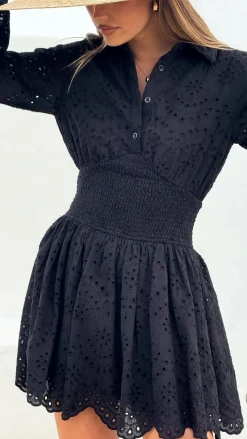 Sweet Acacia Dresses|Mini^Brittney Long Sleeve Mini Dress - Black