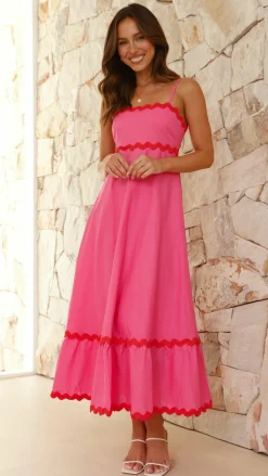 Main St Sale Dresses^Brodey Midi Dress - Pink / Red