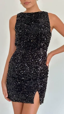 SASHA (BNE) Sale Dresses^Cadelaria Sequin Mini Dress - Black