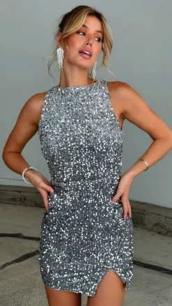 SASHA (BNE) Sale Dresses^Cadelaria Sequin Mini Dress - Silver