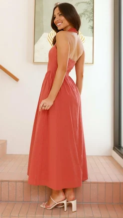 Pink Diamond Dresses|Maxi^Caden Maxi Dress - Rust