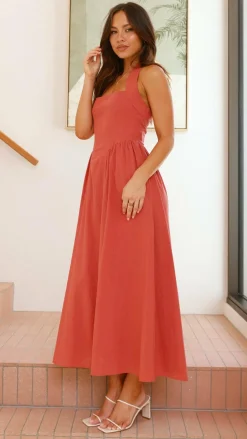 Pink Diamond Dresses|Maxi^Caden Maxi Dress - Rust