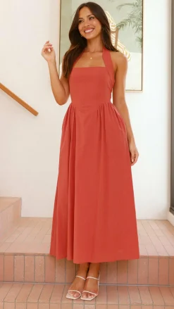 Pink Diamond Dresses|Maxi^Caden Maxi Dress - Rust