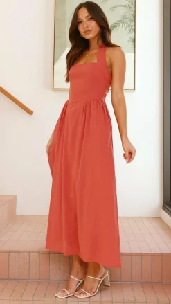 Pink Diamond Dresses|Maxi^Caden Maxi Dress - Rust