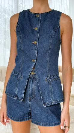 Alive Girl The Denim Edit|Sets^Cairo Denim Shorts - Dark Mid