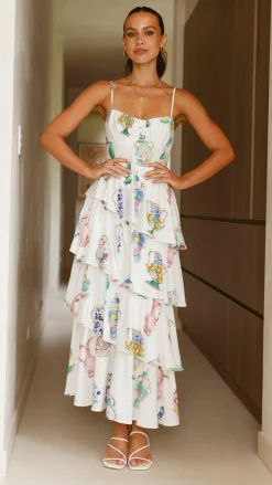 Iris Maxi Sale Dresses^Camisha Frill Maxi Dress - Vase Print