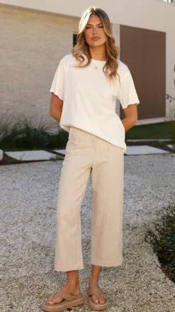 Burans Bottoms^Cammie Capri Pants - Oat