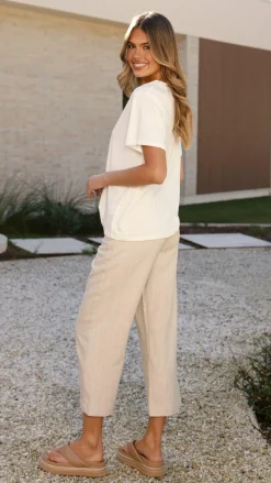 Burans Bottoms^Cammie Capri Pants - Oat