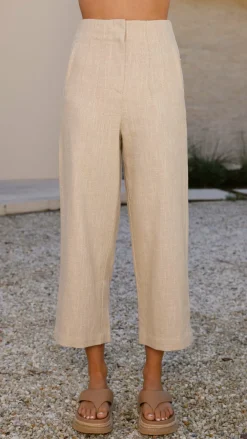 Burans Bottoms^Cammie Capri Pants - Oat