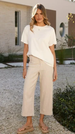 Burans Bottoms^Cammie Capri Pants - Oat