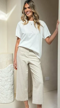 Burans Bottoms^Cammie Capri Pants - Oat