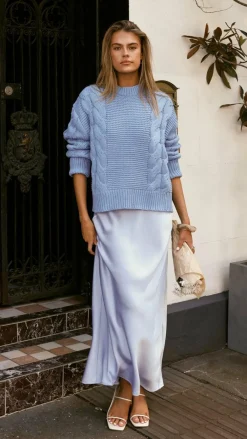 Fashion Allied Knit Tops|Knitwear^Candice Knit Sweater - Blue