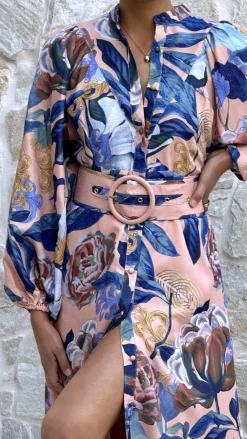 Bubblegum Dresses|Maxi^Carmal Long Sleeve Maxi Dress - Donatella Rosa