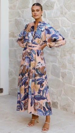 Bubblegum Dresses|Maxi^Carmal Long Sleeve Maxi Dress - Donatella Rosa