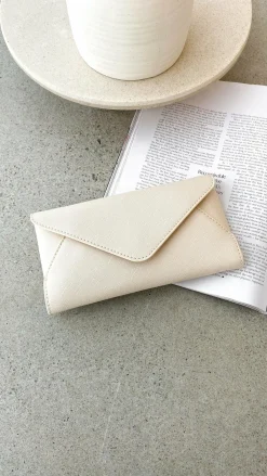 Adorne Bags|The Denim Edit^Carmen Envelope Cross Body Bag - Cream