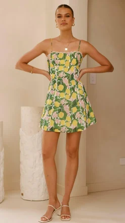 LILYWHYT Dresses|Mini^Cartia Mini Dress - Lemon Print