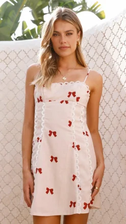 LILYWHYT Sale Dresses^Cartia Mini Dress - Red Bow