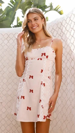 LILYWHYT Sale Dresses^Cartia Mini Dress - Red Bow