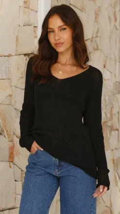 Pink Diamond Knit Tops|Knitwear^Casale Knit Top - Black