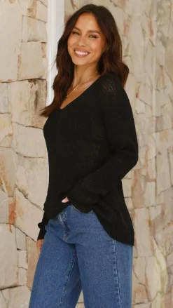Pink Diamond Knit Tops|Knitwear^Casale Knit Top - Black