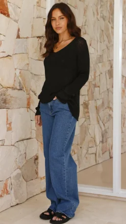 Pink Diamond Knit Tops|Knitwear^Casale Knit Top - Black