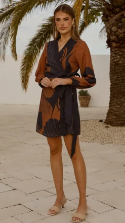 Bubblegum Dresses|Mini^Cassidy Long Sleeve Mini Dress - Coco/Navy