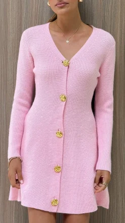 SASHA (BNE) Knit Dresses|Knitwear^Catarina Long Sleeve Mini Dress - Pink
