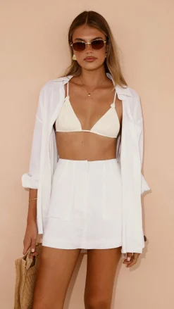 YH AND CO Sets|Tops^Charla Button Up Top - White