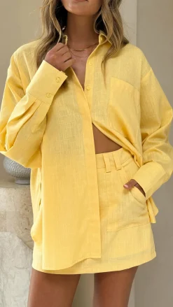 YH AND CO Sets|Tops^Charla Button Up Top - Yellow