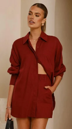 YH AND CO Sets^Charla Mini Skort - Burgundy