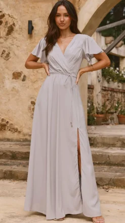 LILYWHYT Sale Evening|Sale Dresses^Charlize Maxi Dress - Silver