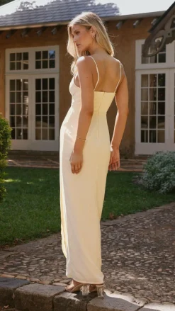 LILYWHYT Mi Amore|Dresses^Charlotte Draped Maxi Dress - Yellow