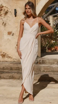 LILYWHYT Mi Amore|Dresses^Charlotte Draped Maxi Dress - Ivory