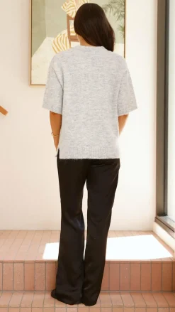 Fashion Allied Knit Tops|Knitwear^Chelsea Knit Tee - Grey