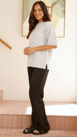 Fashion Allied Knit Tops|Knitwear^Chelsea Knit Tee - Grey