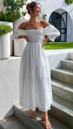 Pink Diamond Dresses|Midi^Cierra Midi Dress - White
