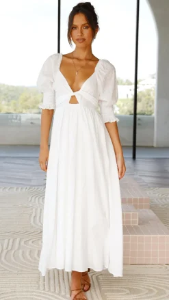 Pink Diamond Dresses|Midi^Cierra Midi Dress - White