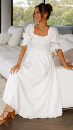 Pink Diamond Dresses|Midi^Cierra Midi Dress - White