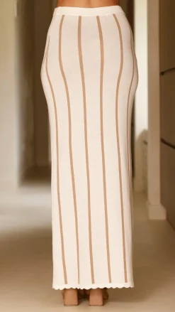 LILYWHYT Sets|Bottoms^Cindy Maxi Skirt - White/Beige