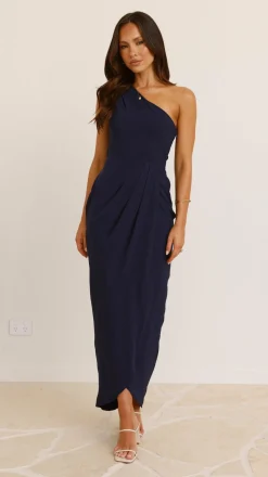 LILYWHYT Mi Amore|Dresses^Clara One Shoulder Maxi Dress - Navy